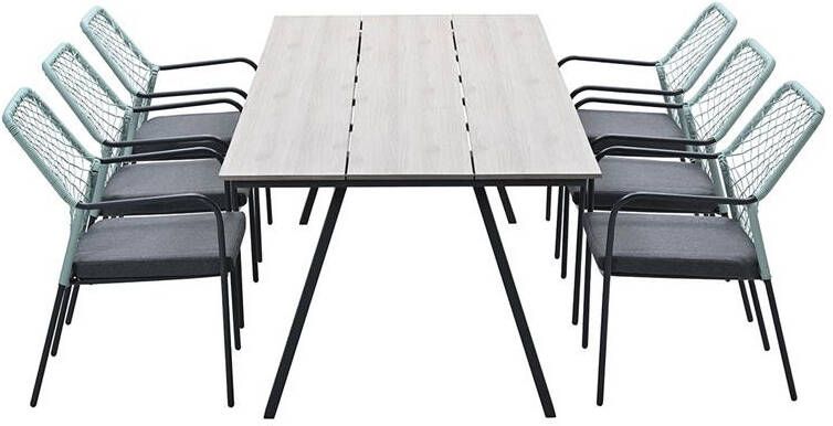 Garden Impressions Ross tuinset 7-delig zacht groen Braga tafel