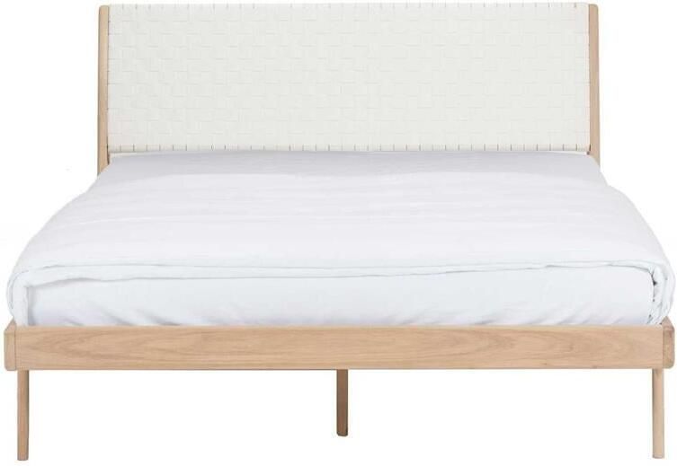 Gazzda Fawn bed 140x200 whitewash cotton webbing white