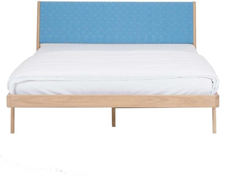 Gazzda Fawn bed 180x200 cotton webbing blue