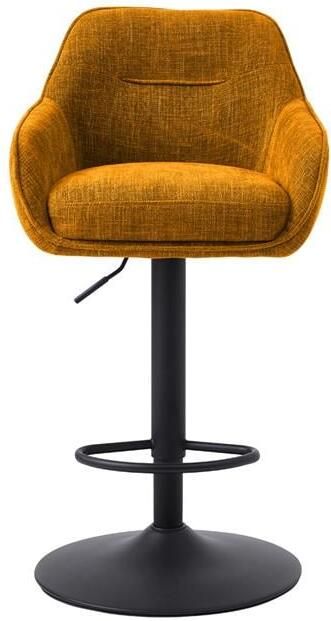 Giga Living Barstoel Avola Oranje Stof Verstelbaar Set van 2 - Foto 2