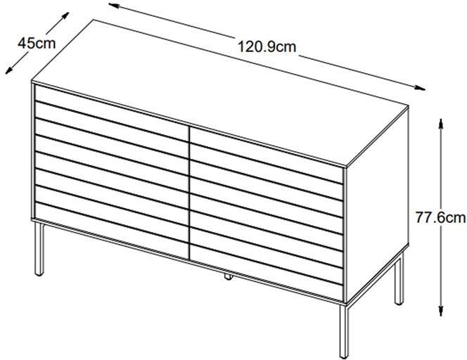 Giga Living Dressoir Eikenhout Openslaande deuren 120x45x78cm - Foto 2