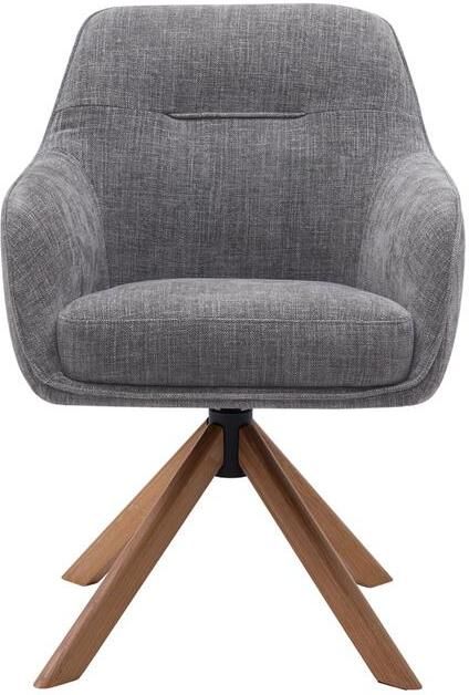 Giga Living Eetkamerstoel Avola Antraciet Eikenhout 57x65x86cm Set van 2 - Foto 2