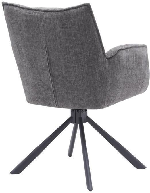 Giga Living Eetkamerstoel Draaibaar Antraciet Set Van 2 Metaal & Polyester 65x59x86cm Eetkamerstoel Select Marilla - Foto 2