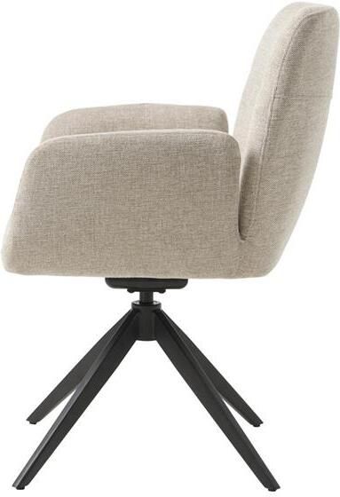 Meubelplaats Eetkamerstoel Roxana draaibaar Zand eetkamerstoelen set van 2 - Foto 2