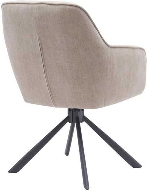 Giga Living Eetkamerstoel Beige Set Van 2 Incl. Rugleuning Metaal & Polyester 65x59x86cm Eetkamerstoel Select Avola - Foto 2