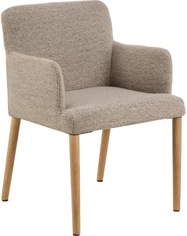Giga Living Eetkamerstoel Beige Stof Zithoogte 48cm Zumen Set van 2