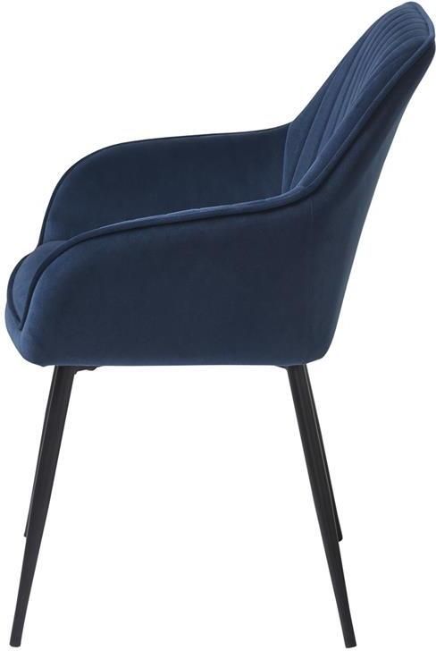 Giga Living Eetkamerstoel Nolan Stripe Blauw Velvet Set van 2 - Foto 2