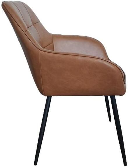 Giga Living Eetkamerstoel Bruin PU Leer Nolan Square Set van 2 - Foto 2