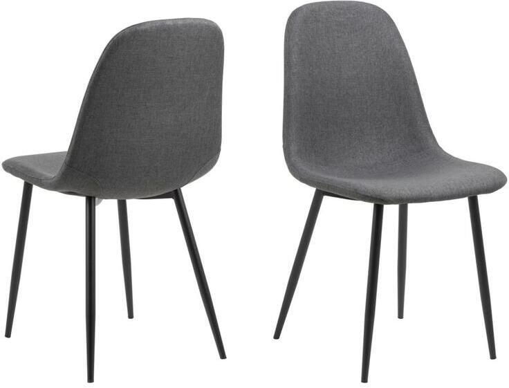 Giga Living Eetkamerstoel Donkergrijs Stof Zithoogte 46cm Duvra Set van 4