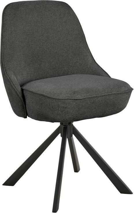 Giga Living Eetkamerstoel Donkergrijs Stof Zithoogte 52cm Cor Set van 2