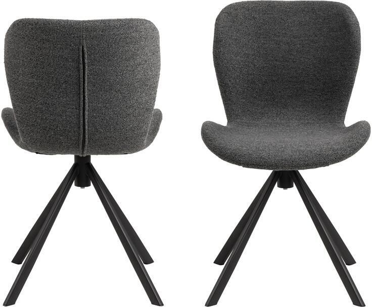 Giga Living Eetkamerstoel Draaibaar Stof Antraciet Zitdiepte 40cm Set van 2 - Foto 2