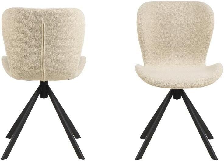 Giga Living Eetkamerstoel Draaibaar Licht Beige Set Van 2 Stof & Staal 47x53x81 cm Eetkamerstoel Zaria - Foto 2