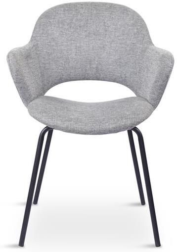 Giga Living Eetkamerstoel Grijs Set Van 2 Polyester & Metaal 56 1x56x83 3 cm Eetkamerstoel Rowley - Foto 2