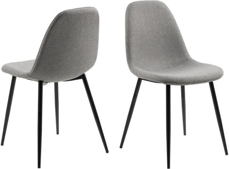 Giga Living Eetkamerstoel Willy Grijs Stof Zithoogte 48 5cm Set van 4 - Foto 2