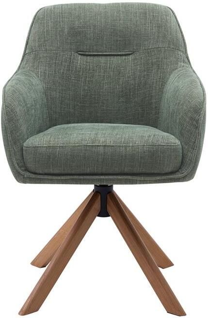 Giga Living Eetkamerstoel Avola Groen Eikenhout 57x65x86cm Set van 2 - Foto 2