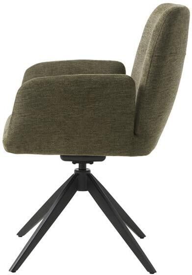 Meubelplaats Eetkamerstoel Roxana draaibaar Olijfgroen eetkamerstoelen set van 2 - Foto 2