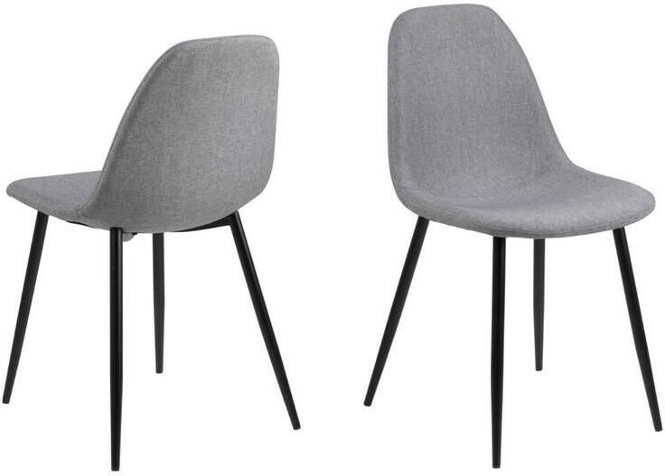 Giga Living Eetkamerstoel Willy Lichtgrijs Stof Zithoogte 48 5cm Set van 4 - Foto 2