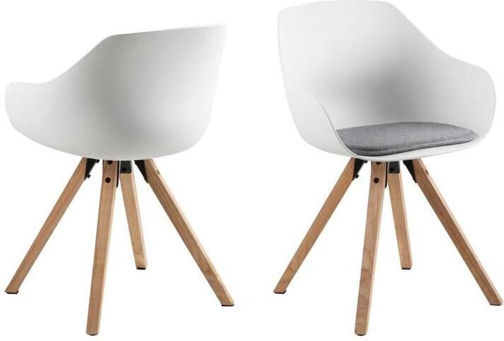 Giga Living Eetkamerstoel Yorna Lichtgrijs Stof Zithoogte 48 5cm Set van 2 - Foto 2