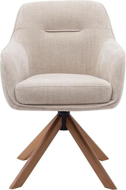 Giga Living Eetkamerstoel Avola Linnen Eikenhout 57x65x86cm Set van 2 - Foto 2