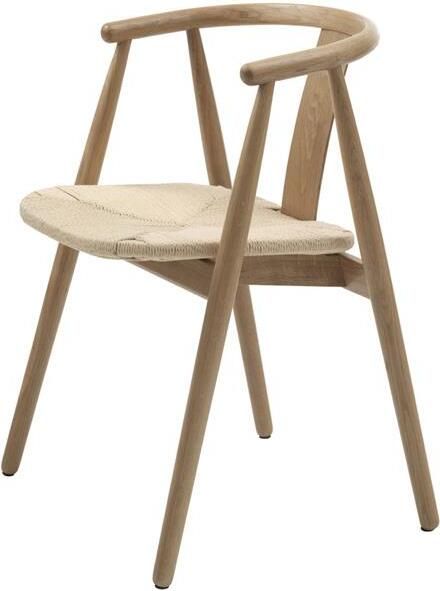 Giga Living Eetkamerstoel Naturel Set Van 2 Eikenhout & Touw 52x59x76 6cm Eetkamerstoel Relate - Foto 2