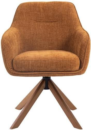 Giga Living Eetkamerstoel Avola Oranje Eikenhout 57x65x86cm Set van 2 - Foto 2