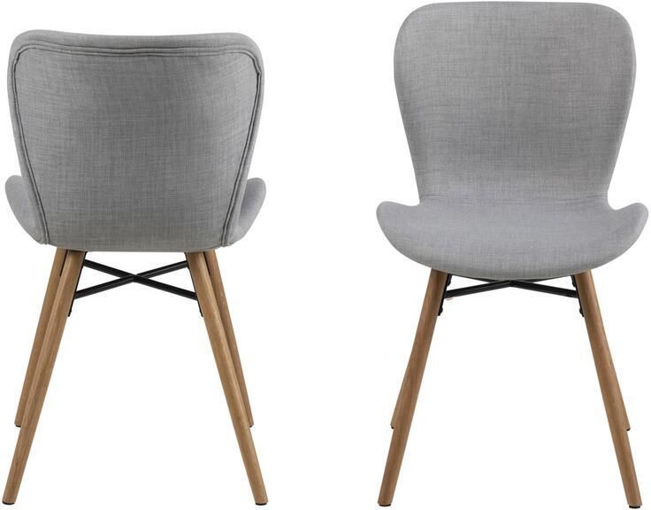 Giga Living Eetkamerstoel Stof Lichtgrijs Zaria Set van 2 - Foto 2