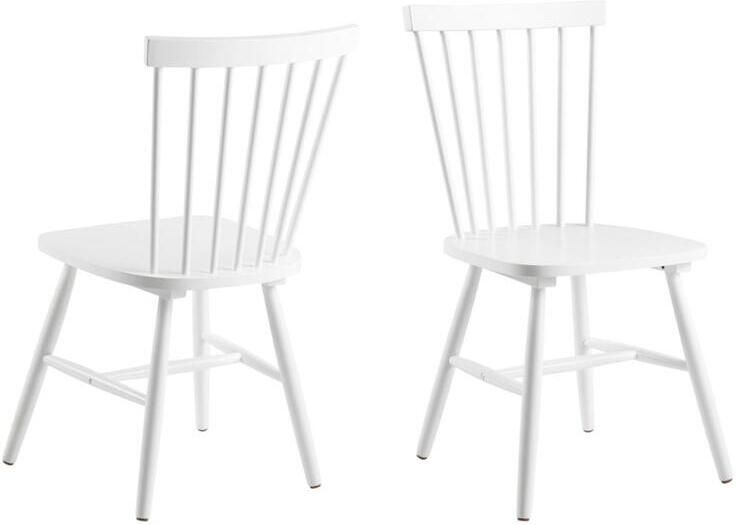 Giga Living Eetkamerstoel Traska Wit Hout Zithoogte 44 5cm Set van 2 - Foto 3