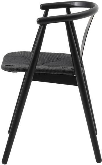 Giga Living Eetkamerstoel Zwart Set Van 2 Eikenhout & Touw 52x59x76 6cm Eetkamerstoel Relate - Foto 2