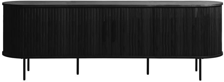 Giga Living Tv-meubel Zwart Eiken Fineer Schuifdeuren 180x45x55 6cm - Foto 2