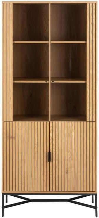 Giga Living Vitrinekast Naturel MDF & Melamine 80x40x180 cm Vitrinekast Juna - Foto 3