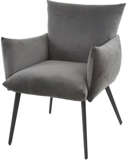 Giga Meubel Eetkamerfauteuil Antraciet Velours 65x68x83cm Eetkamerfauteuil Lobby - Foto 2