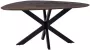 Giga Meubel Eettafel Bruin Kiezel Vorm 160cm Matrix-poot Eettafel Owen - Thumbnail 1