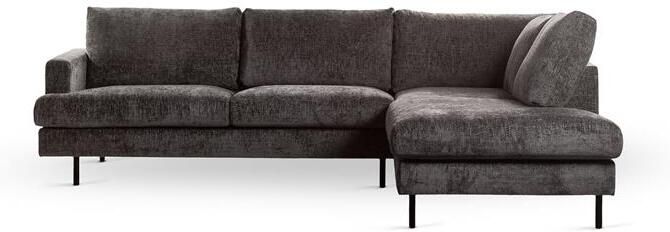 Giga Meubel Hoekbank 3-Zits Vierkant Stof Antraciet Rechts 263x203x83cm - Foto 2