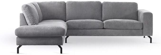 Giga Meubel Hoekbank 3-Zits Vierkant Stof Grijs Links 262x206x84cm Harmony - Foto 2