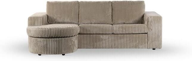 Giga Meubel Hoekbank 3-Zits Vierkant Ribstof Beige 227x156x83cm Tillia - Foto 3