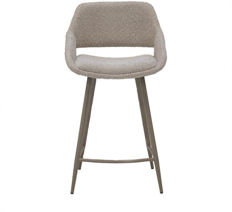 Giga Meubel Barkruk Beige Metaal|Stof Jess Set van 2