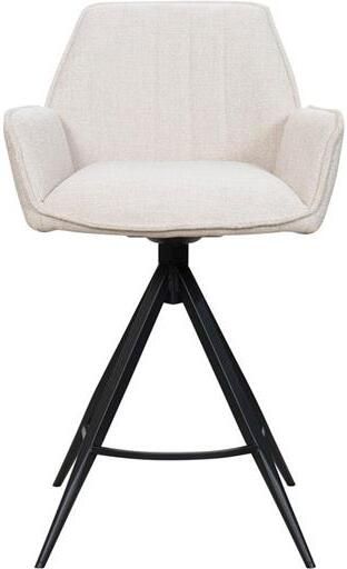 Giga Meubel Barstoel Noa Beige Metaal Stof Barhoogte Set van 2 - Foto 2