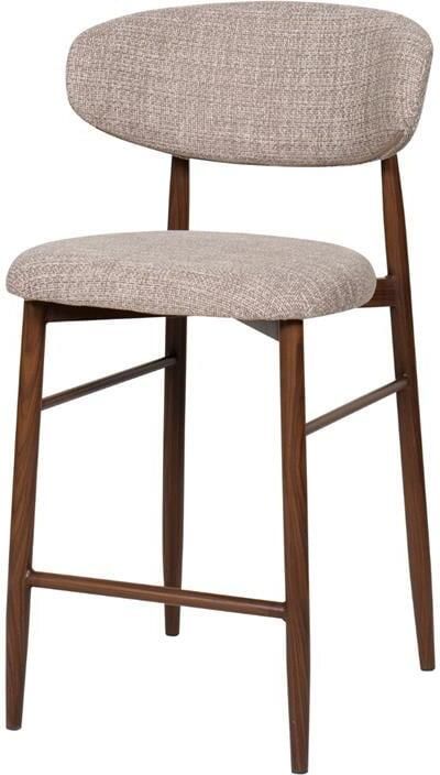 Giga Meubel Barstoel Taupe Stof|Metaal Alexia Set van 2