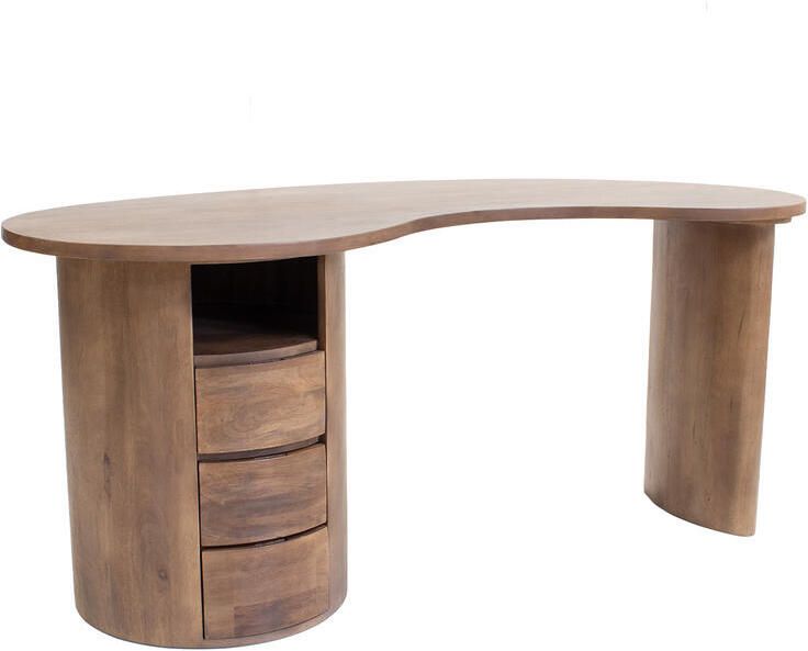 Giga Meubel Bureau Donkerbruin Mangohout 160x70x70cm Livigno