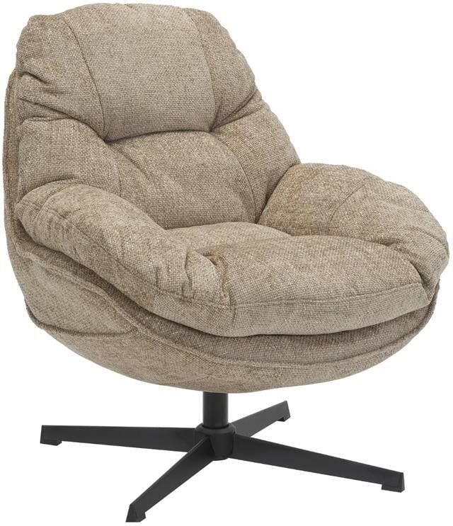 Giga Meubel Draaifauteuil Taupe Stof en Metaal 88x81x91cm Fauteuil Leonne - Foto 2