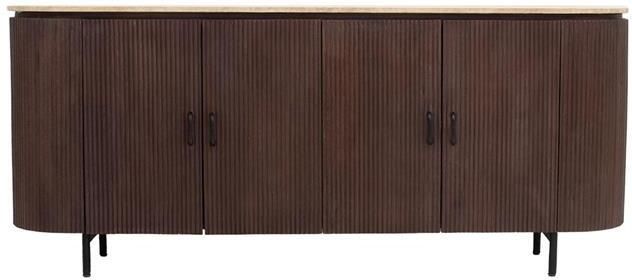 Giga Meubel Dressoir Bruin Travertin Mangohout 200x40x85cm Amber - Foto 2