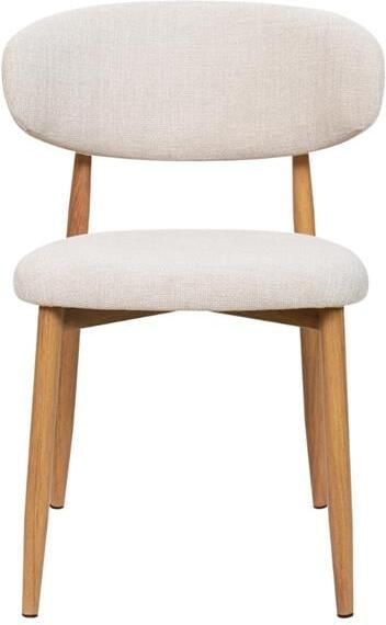 Giga Meubel Eetkamerstoel Alexia Beige Naturel Metaal Stof Set van 2 - Foto 2