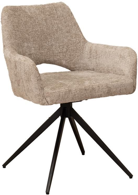Giga Meubel Eetkamerstoel Beige Stof Draaibaar Zithoogte 49cm Josh - Foto 2