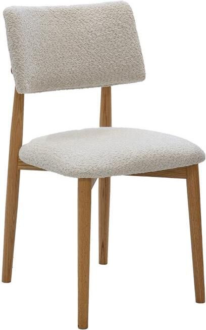 Giga Meubel Eetkamerstoel Nova Beige Stof Eikenhout Set van 2 - Foto 2