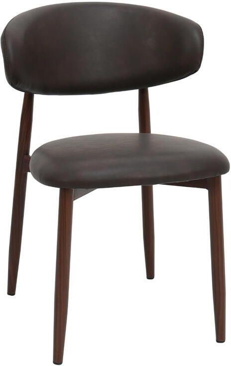 Giga Meubel Eetkamerstoel Donkerbruin|Walnoot Alexia Set van 2