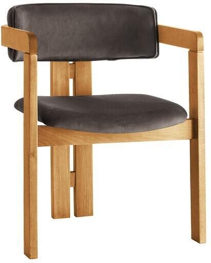 Giga Meubel Eetkamerstoel Naturel Antraciet|Velvet Cozy