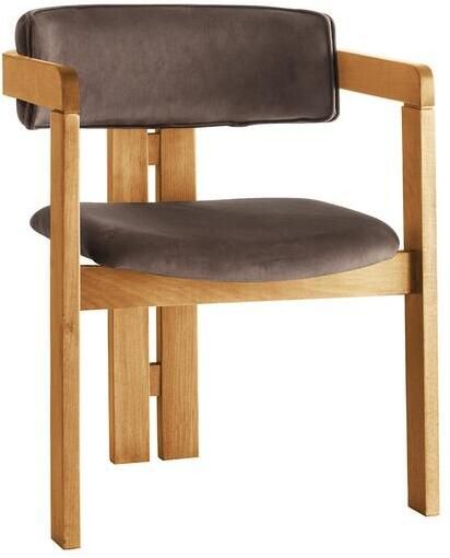 Giga Meubel Eetkamerstoel Naturel Donkerbruin|Velvet Cozy