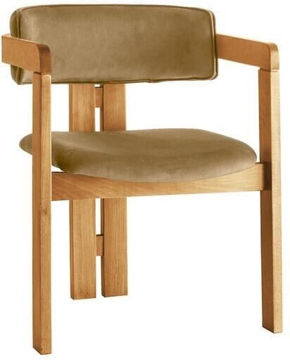 Giga Meubel Eetkamerstoel Naturel Lichtgroen|Velvet Cozy