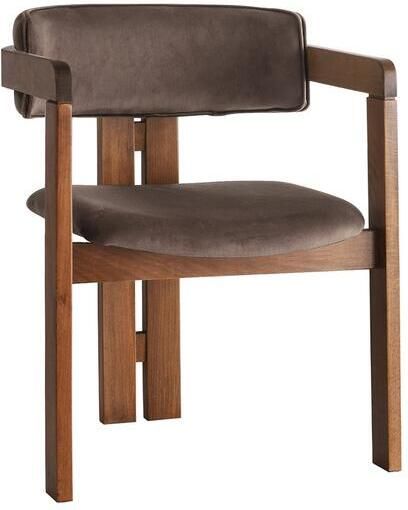 Giga Meubel Eetkamerstoel Walnoot Donkerbruin|Velvet Cozy