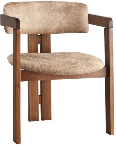 Giga Meubel Eetkamerstoel Walnoot Taupe|Stof Cozy